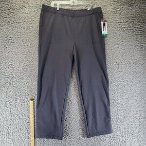 Mondetta Pants Womens XL Black Herringbone Straight Leg Elastic Waist *NWT*